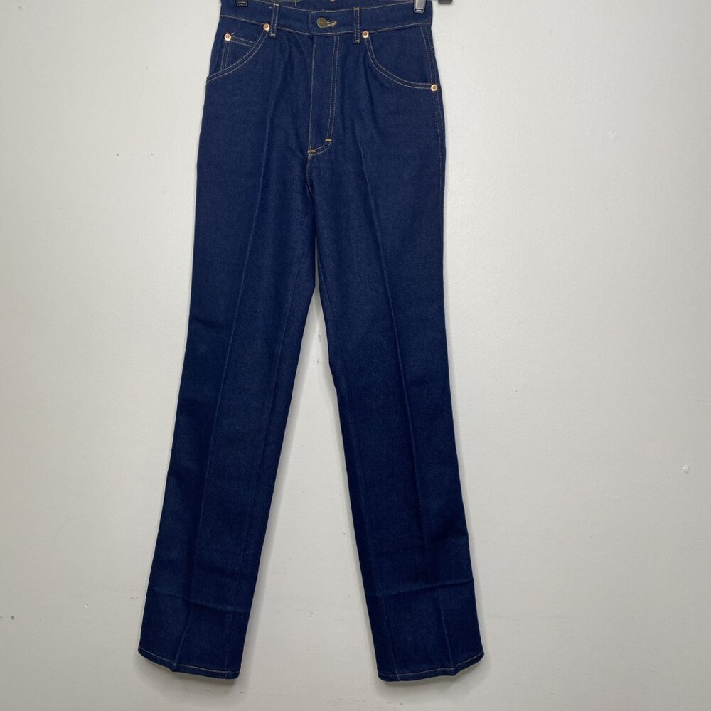 Vintage 1970s Lee Riders Talon Zipper Blue Denim Jeans Womens 6 Union Made 70s